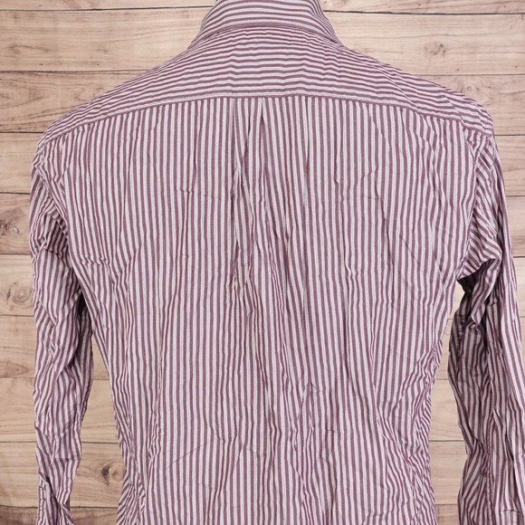 APT. 9 LONG SLEEVE DARK RED STRIPED BUTTON DOWN SHIRT MENS SIZE M MEDIUM - Picture 5 of 7